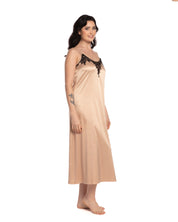 Satin Nightgown spaghetti strap S03187 beige