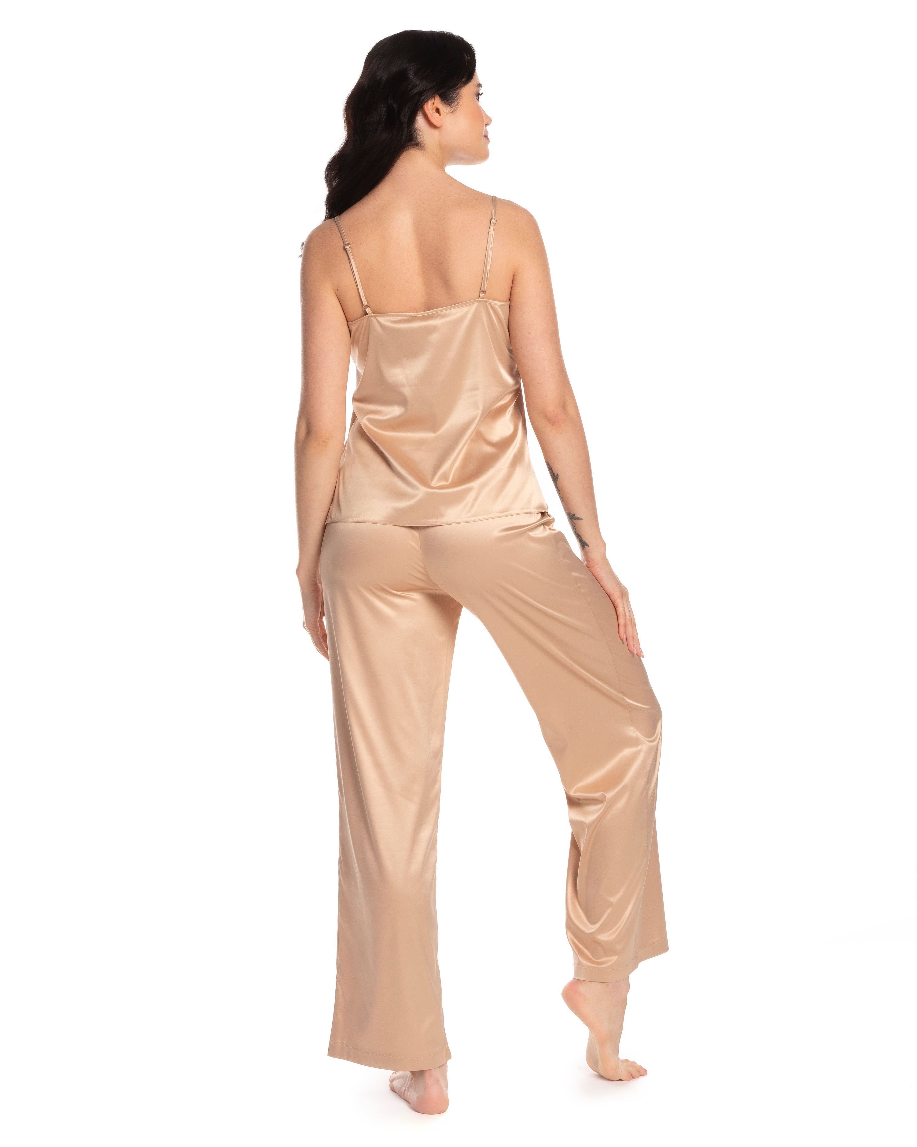 Satin camisole Pajama S03188 beige