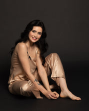 Satin camisole Pajama S03188 beige