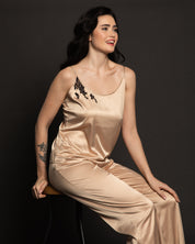 Satin camisole Pajama S03188 beige