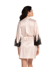 Satin 3/4 sleeve Robe S03189 pink