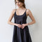 Satin Chemise spaghetti strap S03198 black
