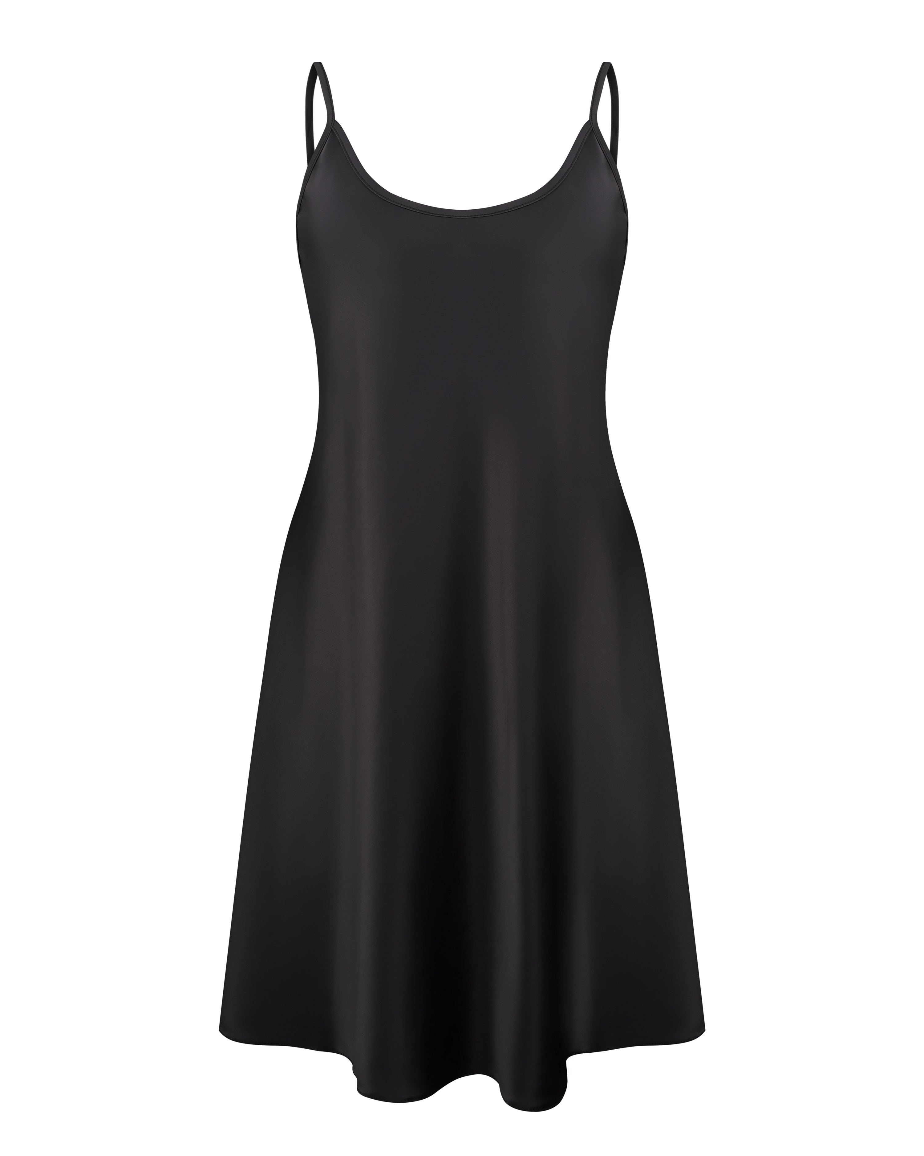 Satin Chemise spaghetti strap S03198 black