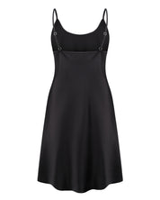 Satin Chemise spaghetti strap S03198 black
