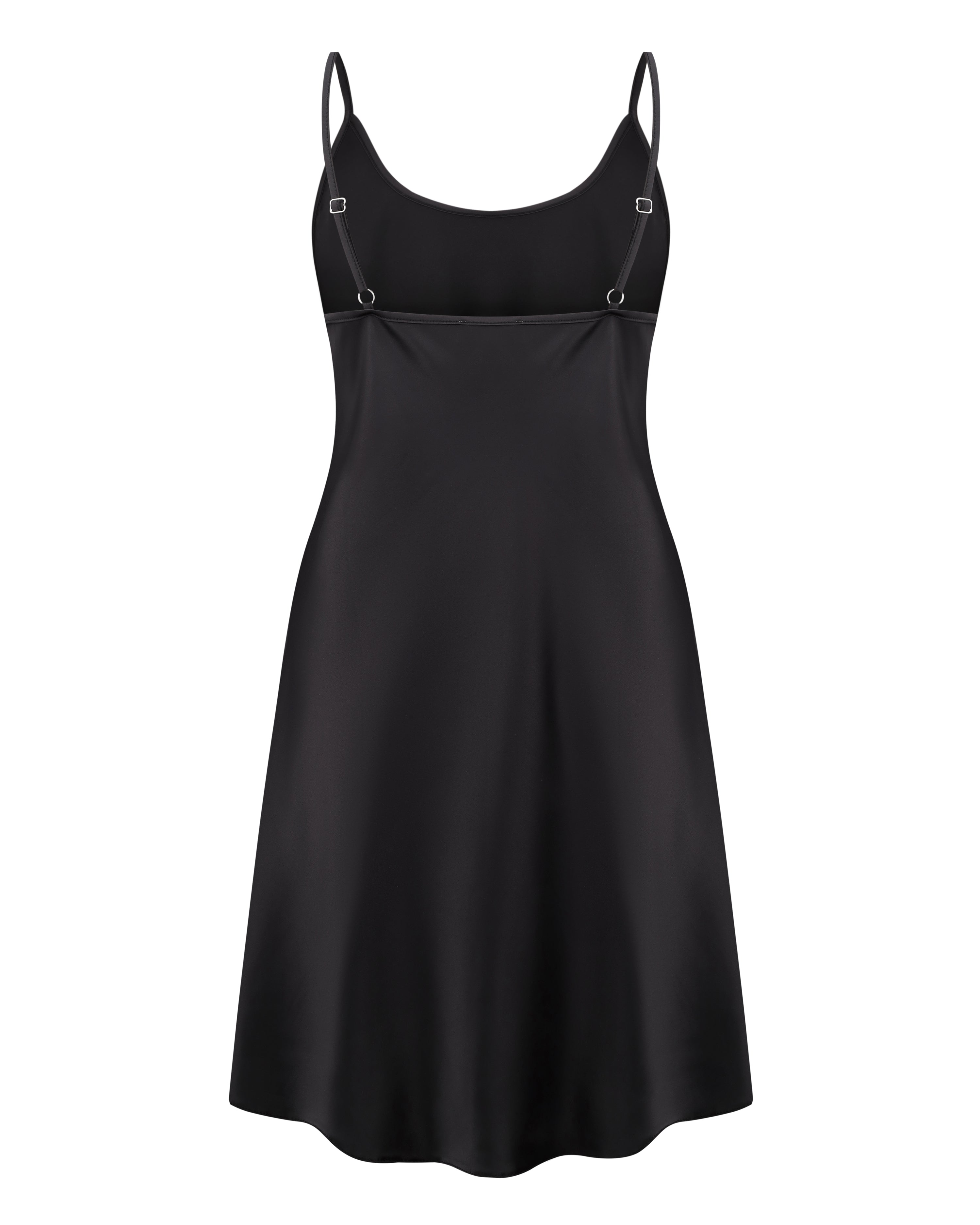 Satin Chemise spaghetti strap S03198 black