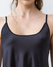Satin Chemise spaghetti strap S03198 black