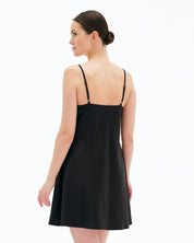 Satin Chemise spaghetti strap S03198 black