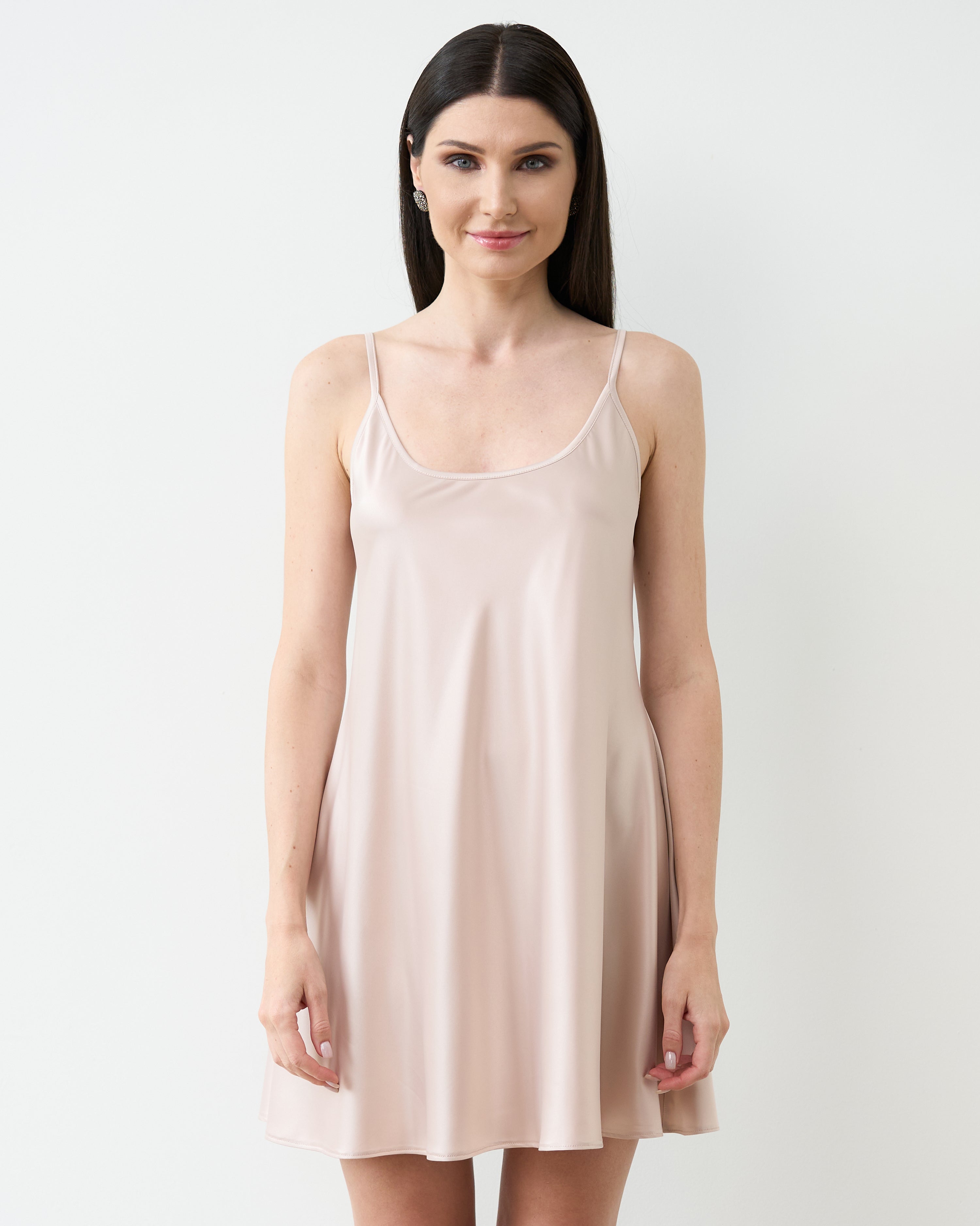 Satin Chemise spaghetti strap S03198 blush