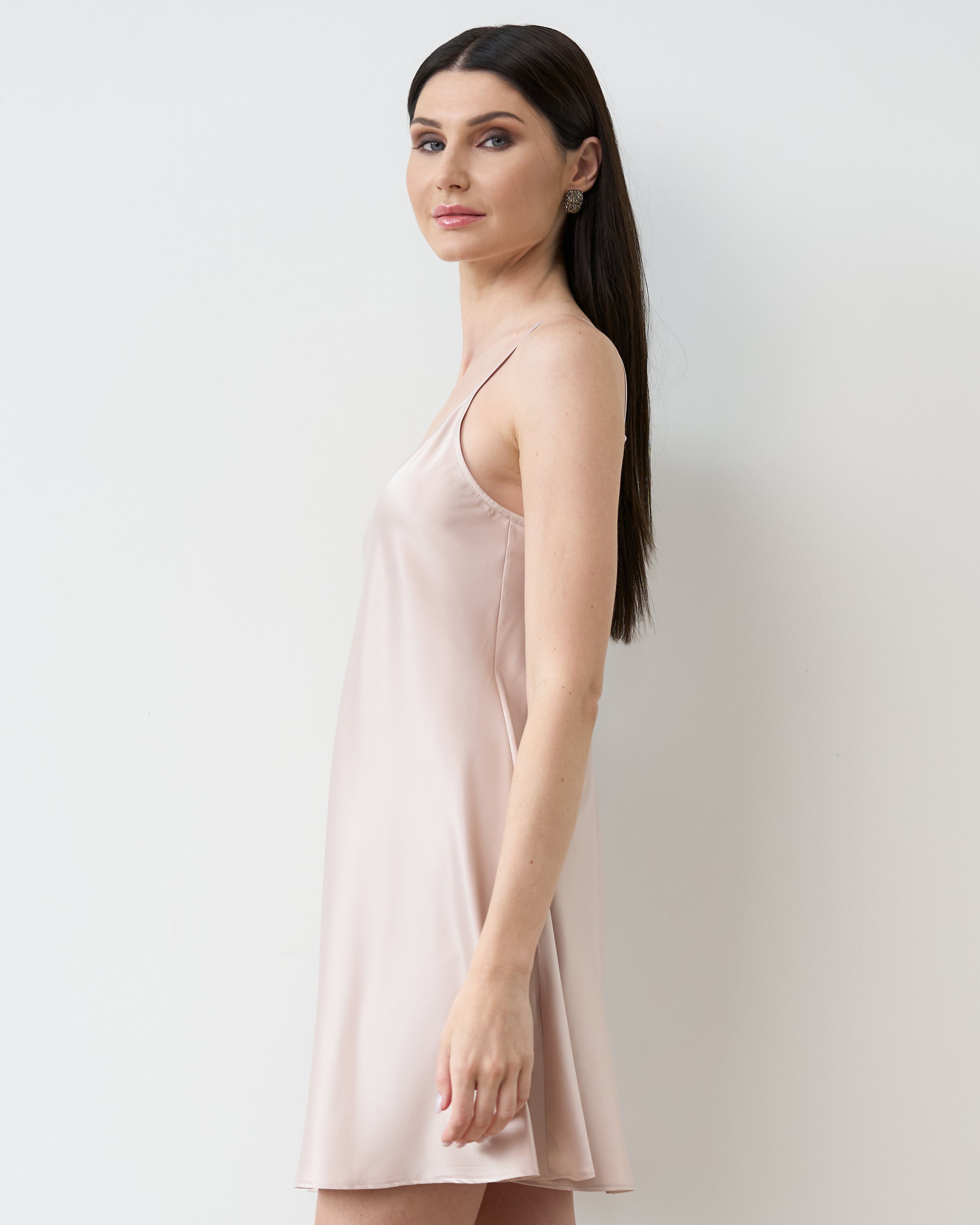 Satin Chemise spaghetti strap S03198 blush