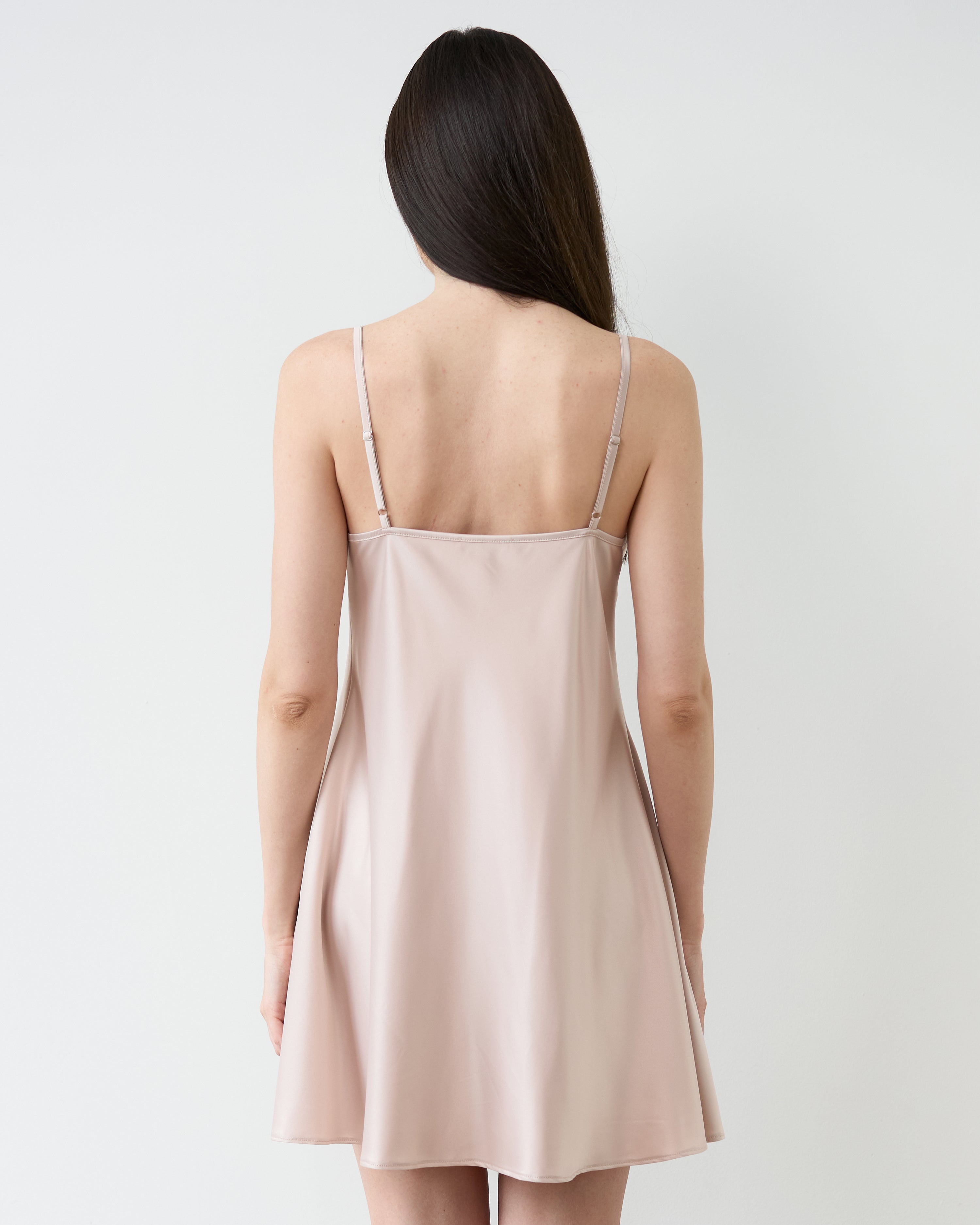 Satin Chemise spaghetti strap S03198 blush