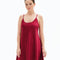 Satin Chemise spaghetti strap S03198 burgundy