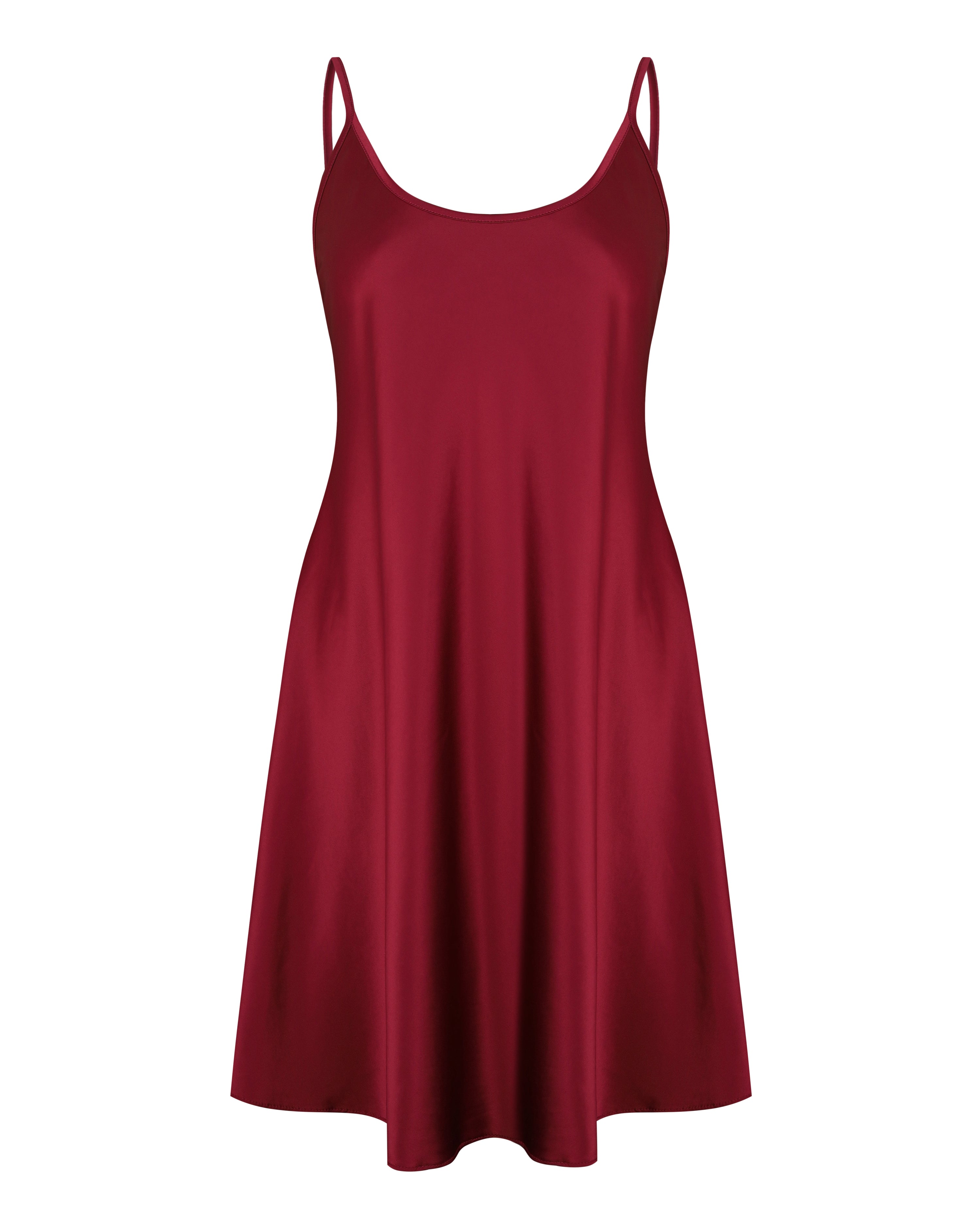 Satin Chemise spaghetti strap S03198 burgundy