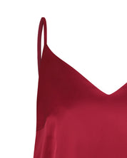 Satin Chemise spaghetti strap S03198 burgundy