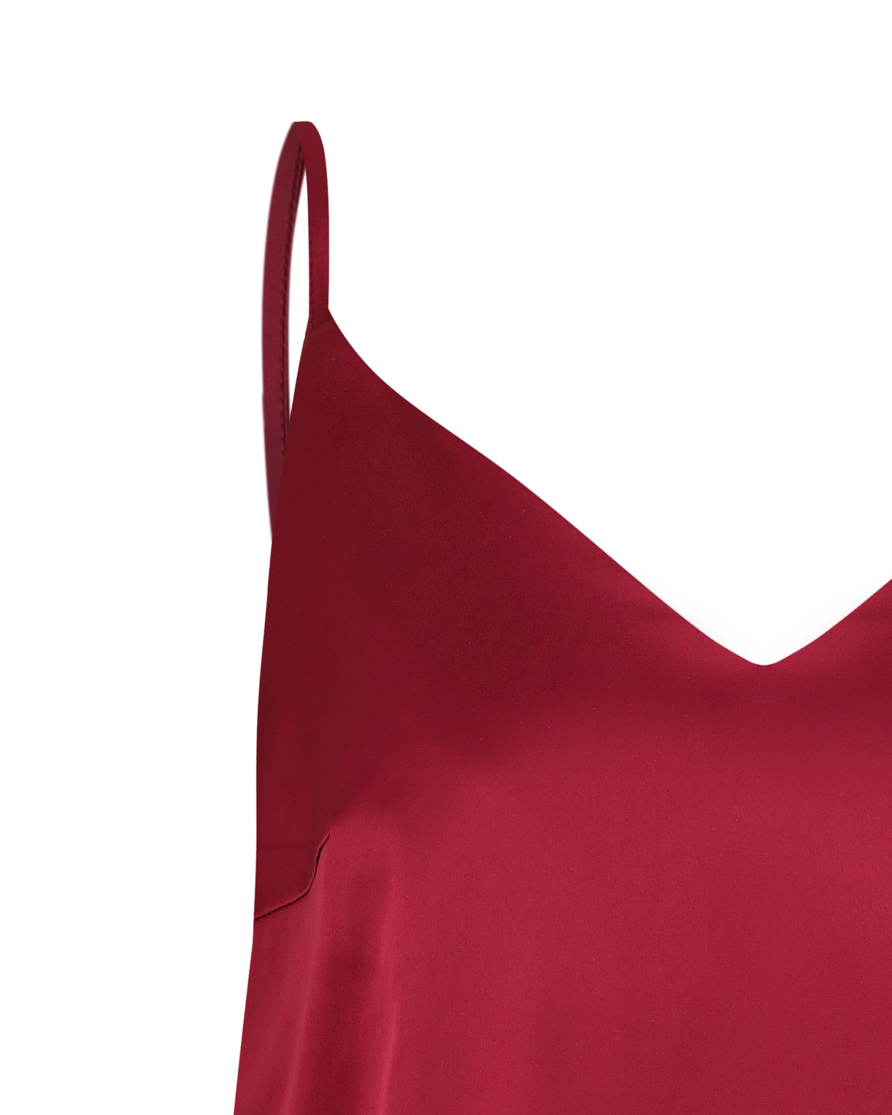 Satin Chemise spaghetti strap S03198 burgundy