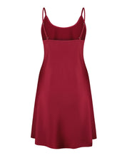 Satin Chemise spaghetti strap S03198 burgundy