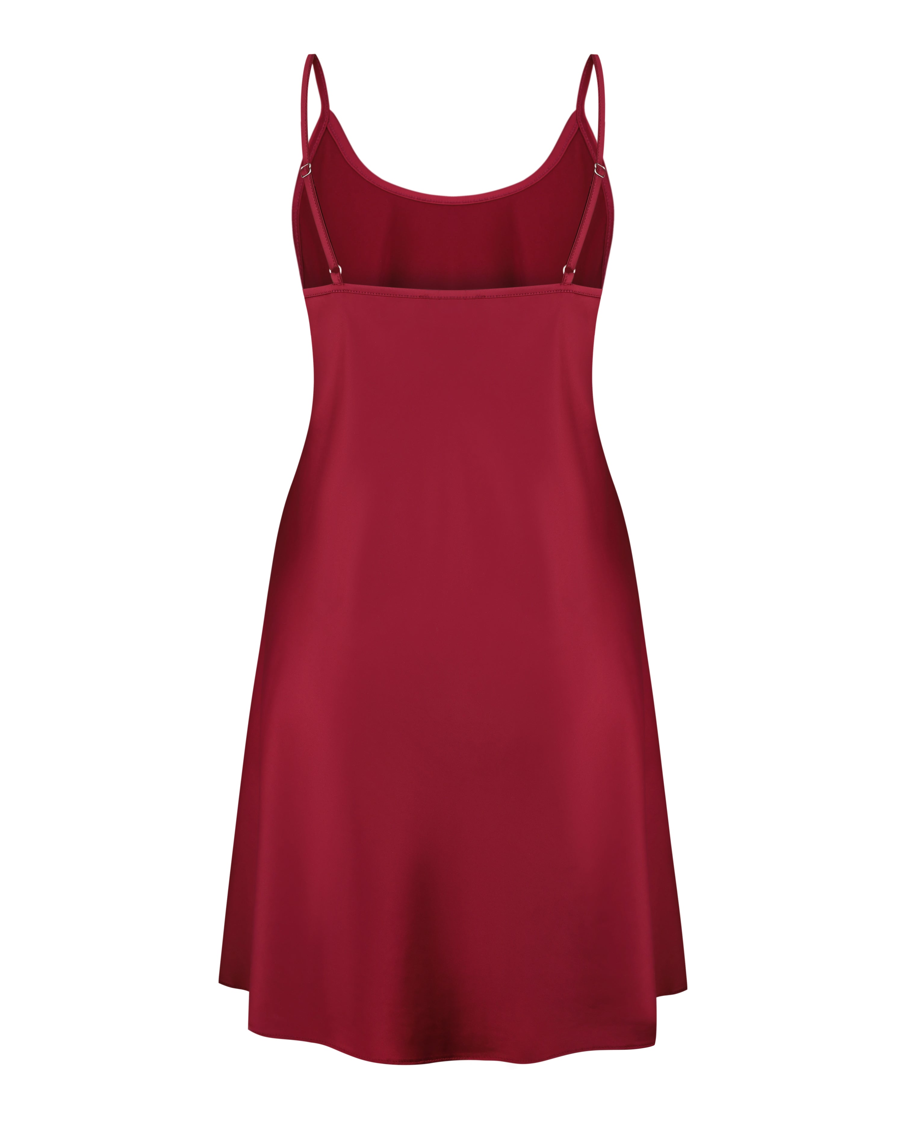 Satin Chemise spaghetti strap S03198 burgundy