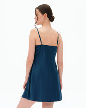 Satin Chemise spaghetti strap S03198 emerald
