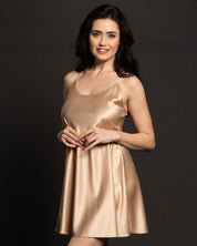 Satin Chemise spaghetti strap S03198 gold
