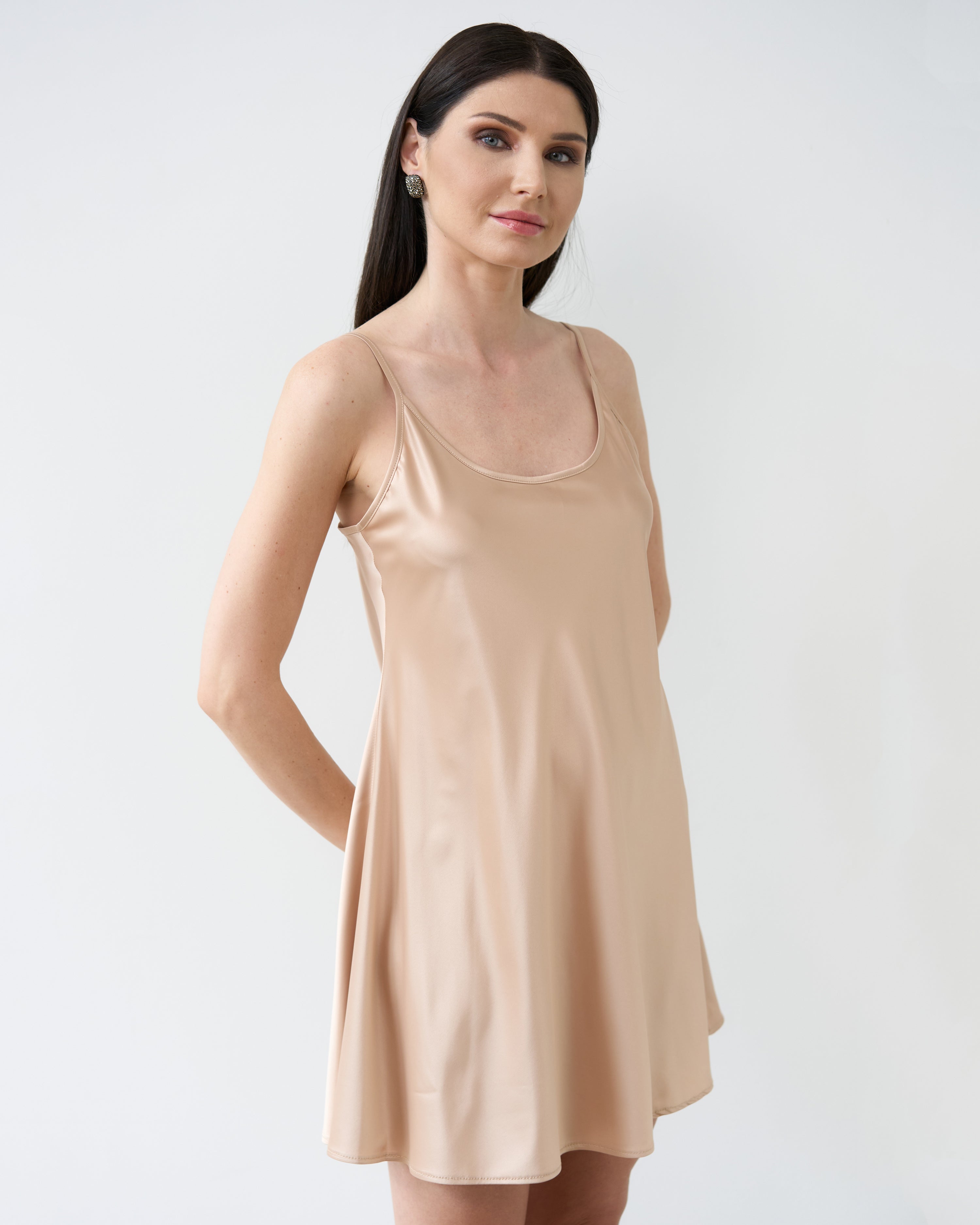 Satin Chemise spaghetti strap S03198 gold