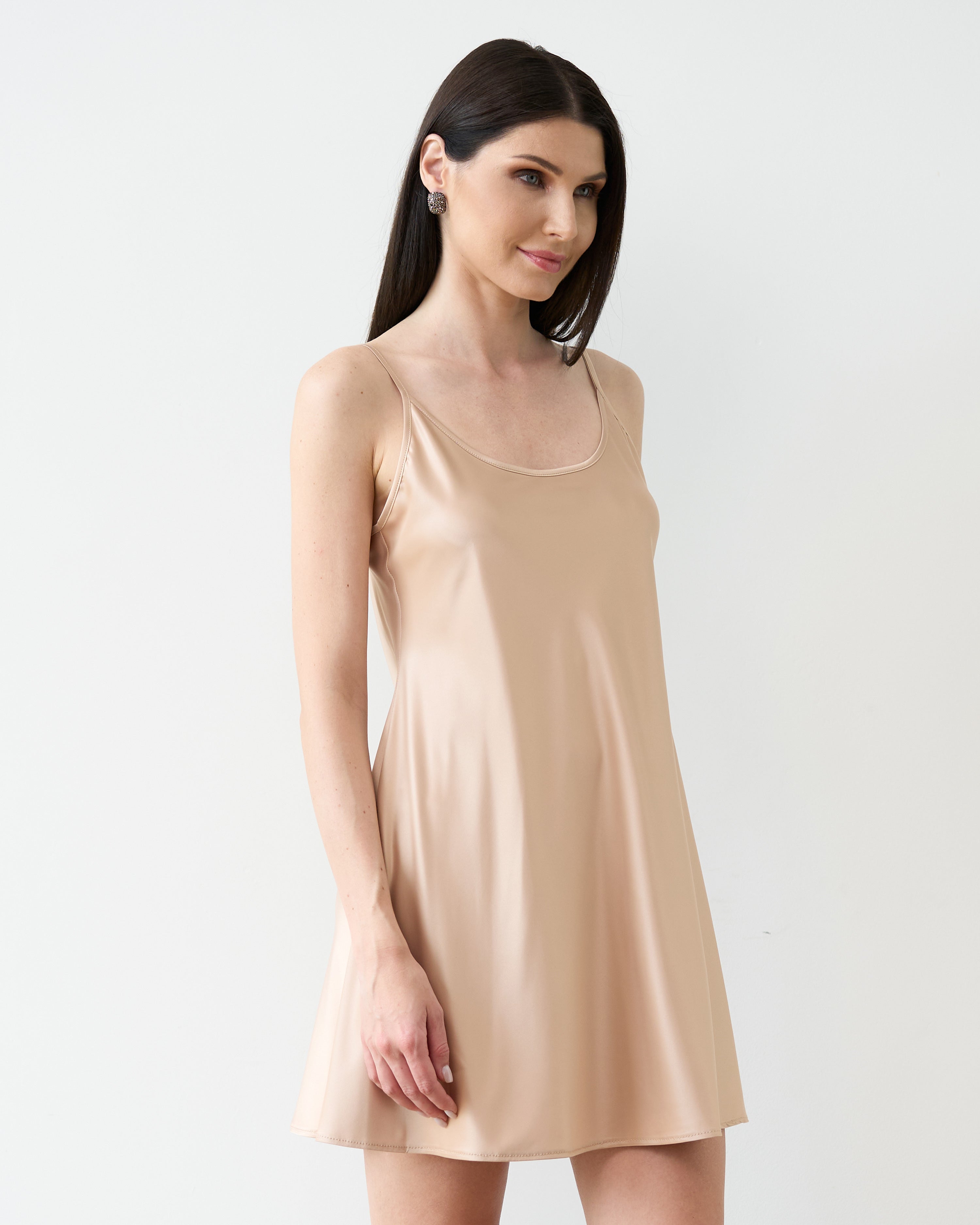 Satin Chemise spaghetti strap S03198 gold