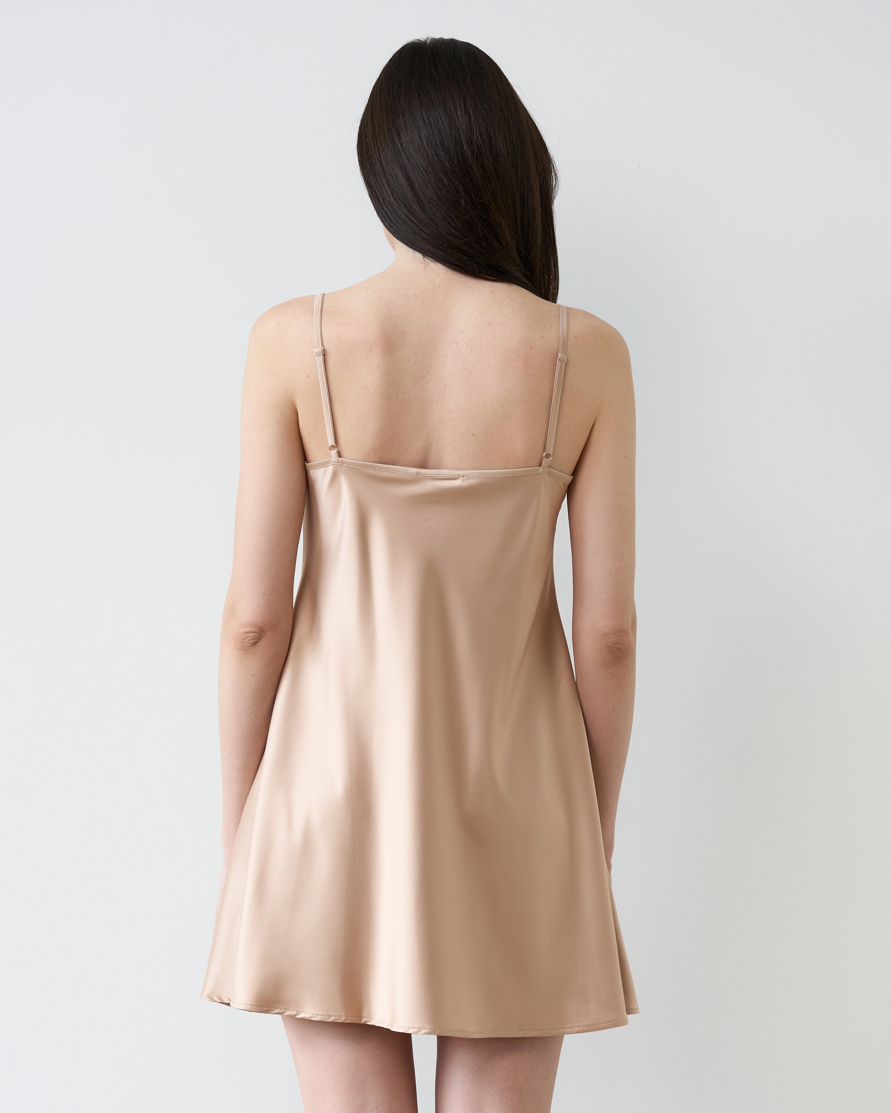 Satin Chemise spaghetti strap S03198 gold