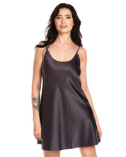 Satin Chemise spaghetti strap S03198 grey