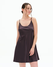 Satin Chemise spaghetti strap S03198 grey