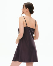 Satin Chemise spaghetti strap S03198 grey