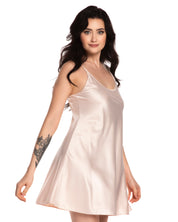 Satin Chemise spaghetti strap S03198 pink