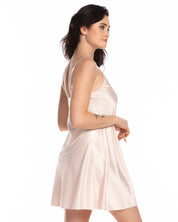 Satin Chemise spaghetti strap S03198 pink
