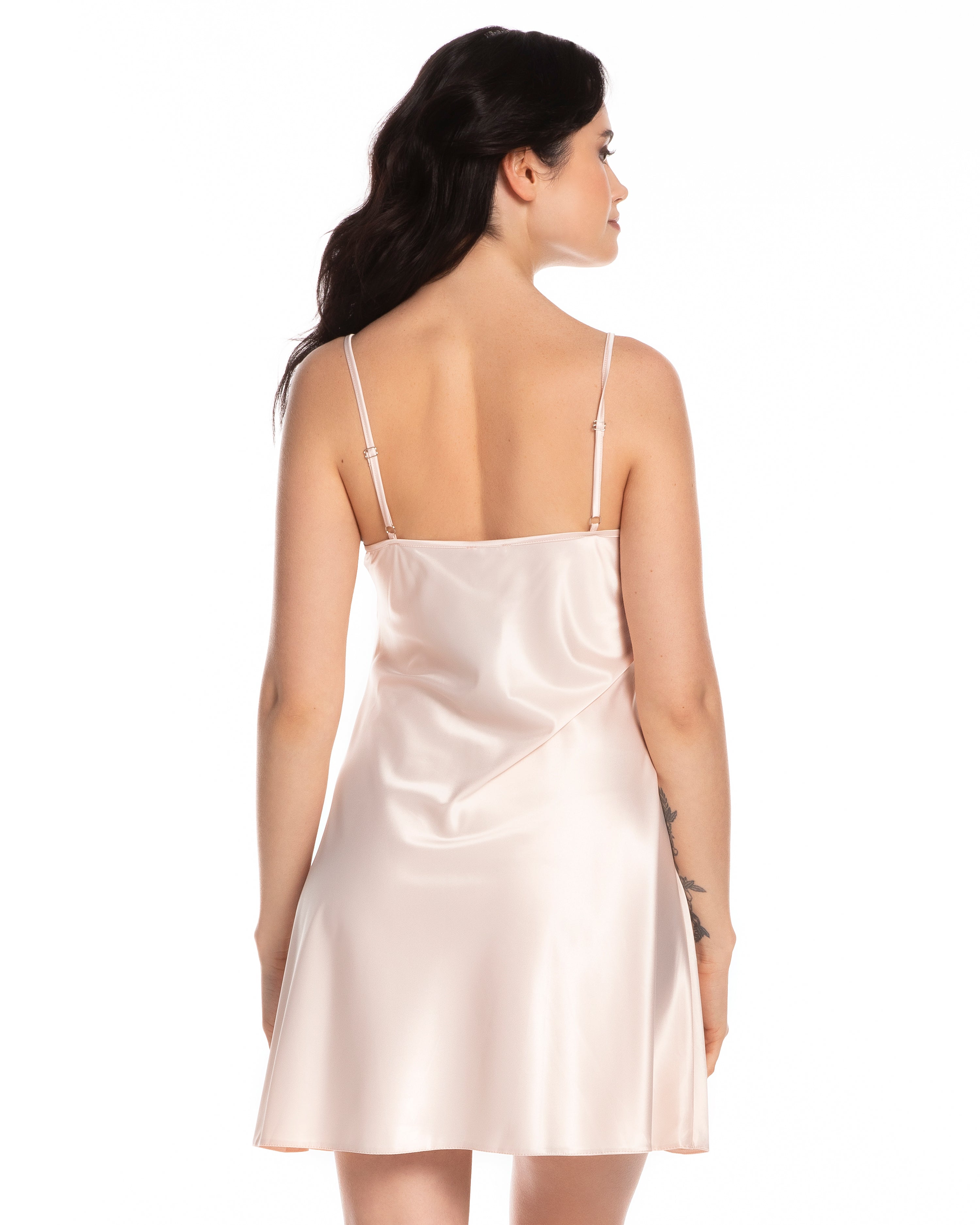 Satin Chemise spaghetti strap S03198 pink