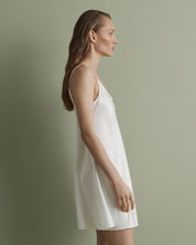 Satin Chemise spaghetti strap S03198 white