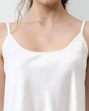 Satin Chemise spaghetti strap S03198 white