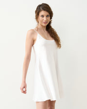 Satin Chemise spaghetti strap S03198 white
