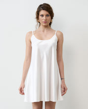 Satin Chemise spaghetti strap S03198 white