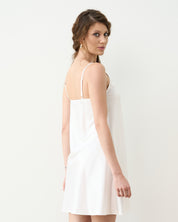Satin Chemise spaghetti strap S03198 white