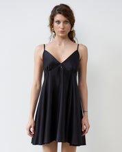 Satin chemise Babydoll S03199 black