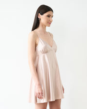 Satin chemise Babydoll S03199 blush