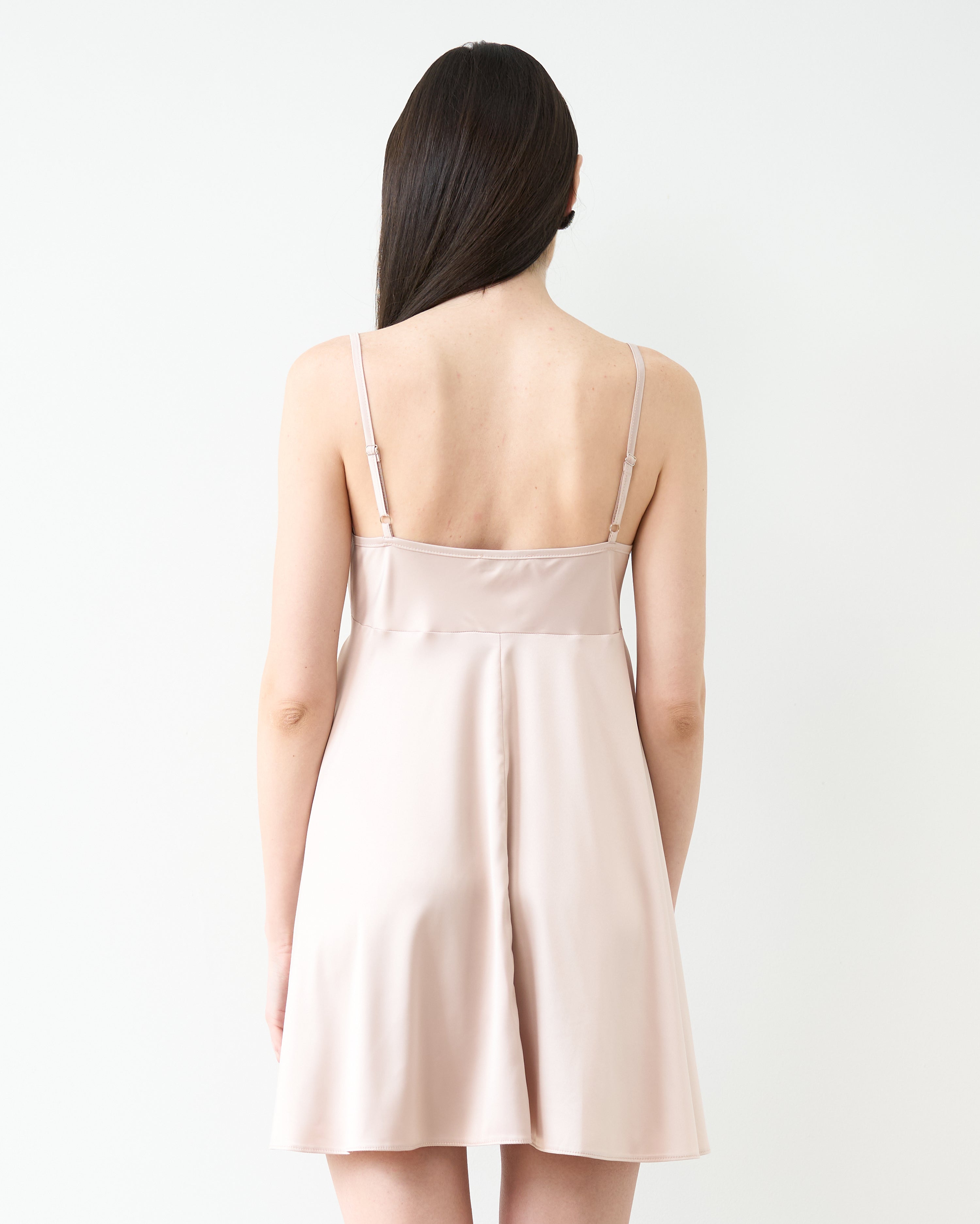 Satin chemise Babydoll S03199 blush