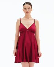 Satin chemise Babydoll S03199 burgundy