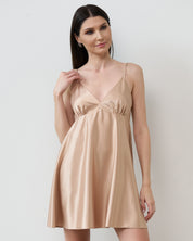 Satin chemise Babydoll S03199 gold