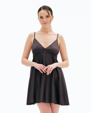 Satin chemise Babydoll S03199 grey