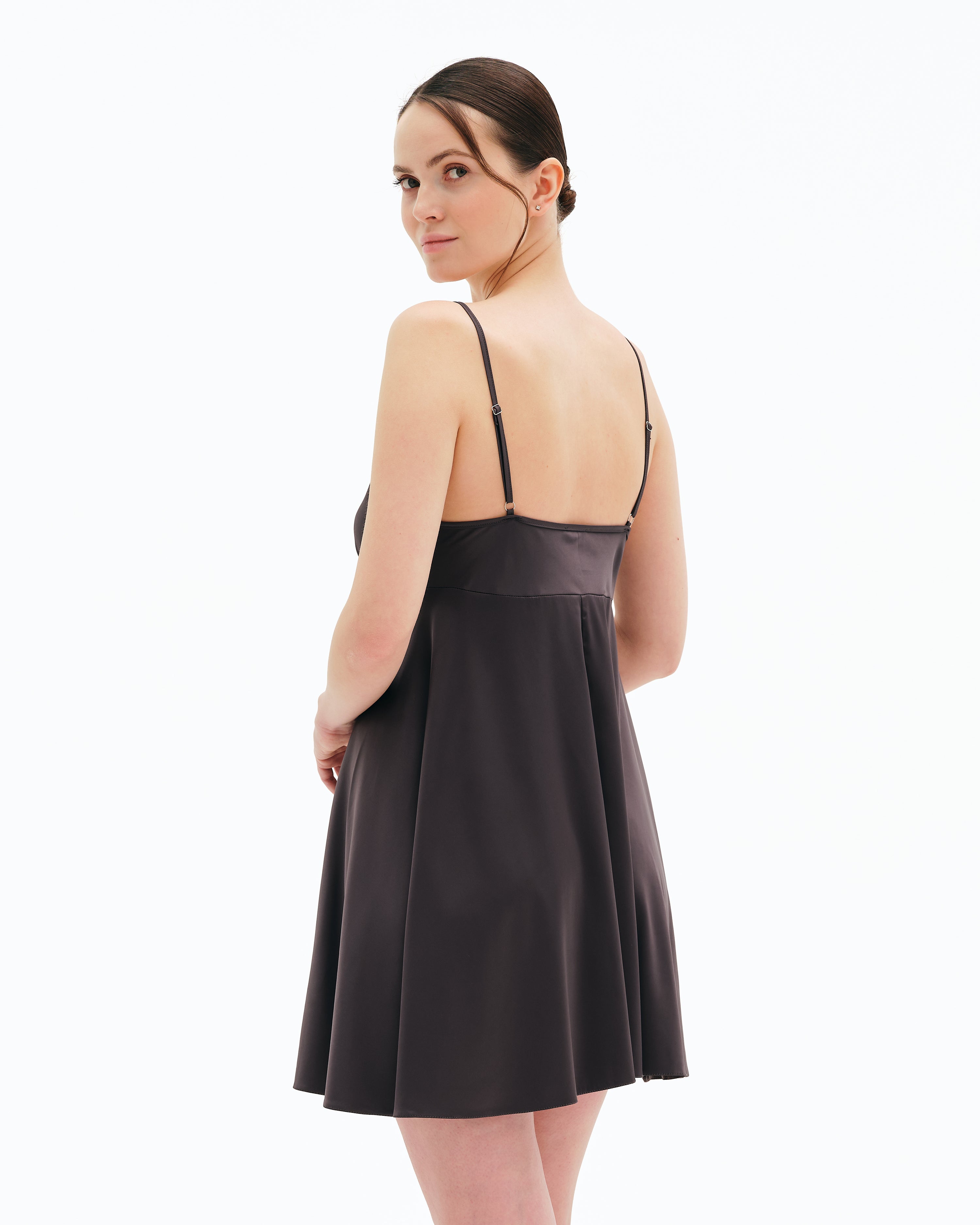 Satin chemise Babydoll S03199 grey