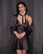 Satin chemise Babydoll S03199 grey