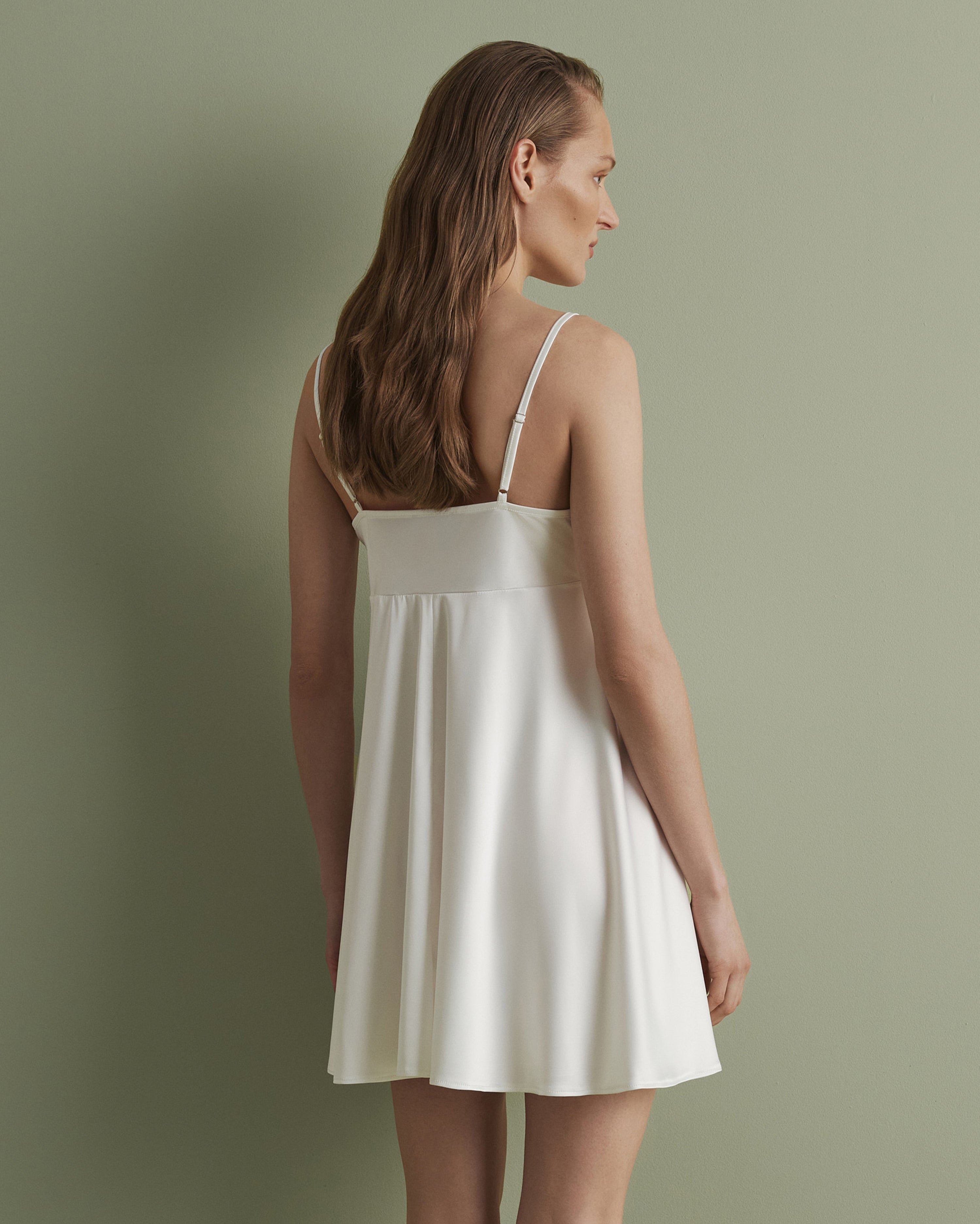 Satin chemise Babydoll S03199 white