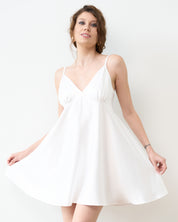 Satin chemise Babydoll S03199 white