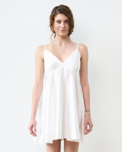 Satin chemise Babydoll S03199 white