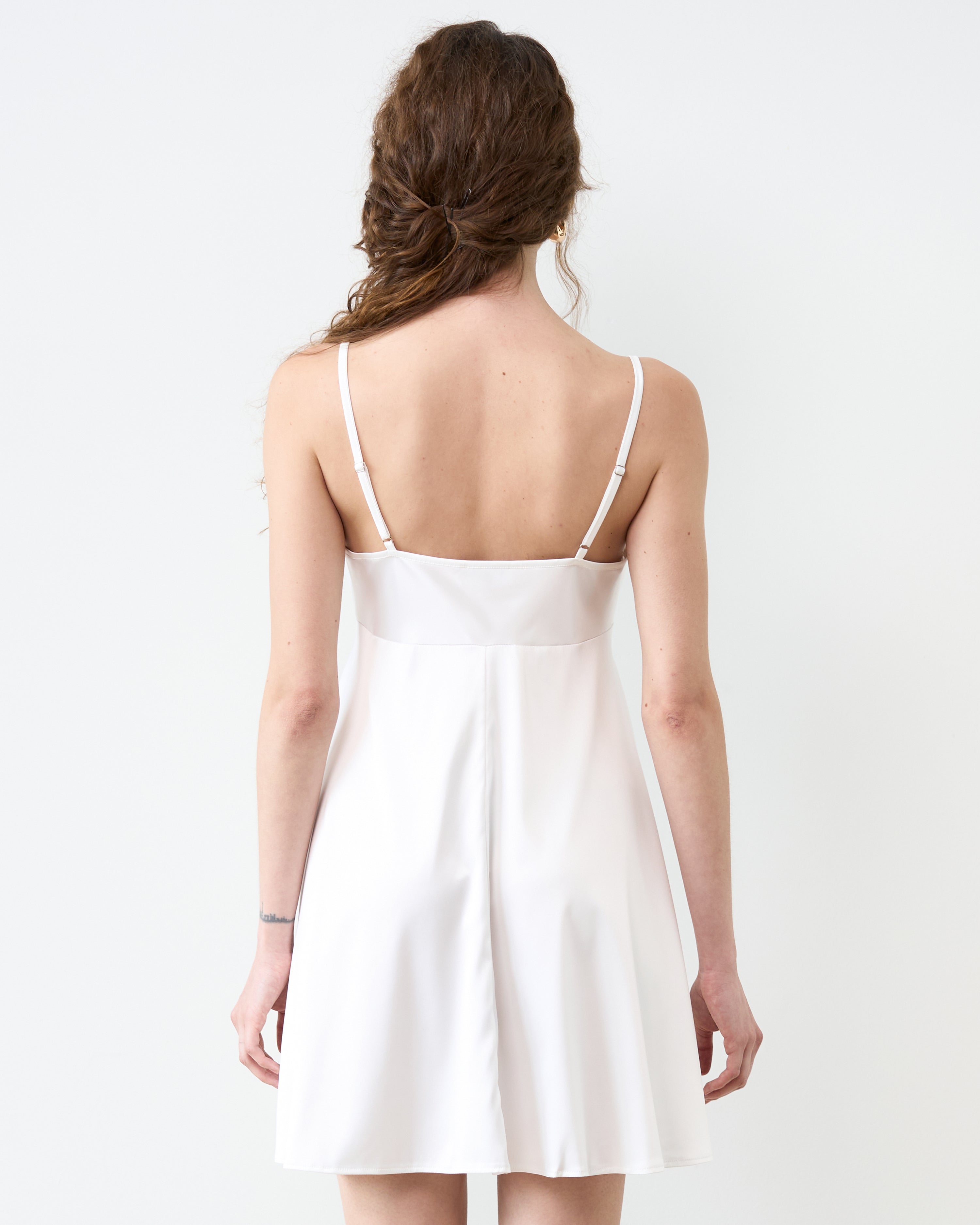 Satin chemise Babydoll S03199 white