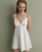 Satin chemise Babydoll S03199 white