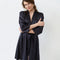 Satin 3/4 sleeve Robe S03200 black